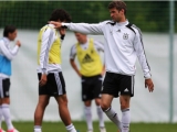 GDANSK, POLAND - JUNE 07:  Thomas Mueller gestures during a Germany training session at their UEFA EURO 2012 training ground on June 7, 2012 in Gdansk, Poland.  (Photo by Joern Pollex/Bongarts/Getty Images)