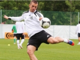 GDANSK, POLAND - JUNE 07:  Lukas Podolski controls the ball during a Germany training session at their UEFA EURO 2012 training ground on June 7, 2012 in Gdansk, Poland.  (Photo by Joern Pollex/Bongarts/Getty Images)