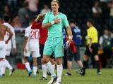 DONETSK, UKRAINE - JUNE 11:  Joe Hart of England gestures at the final whistle during the UEFA EURO 2012 group D match between France and England at Donbass Arena on June 11, 2012 in Donetsk, Ukraine.  (Photo by Julian Finney/Getty Images)