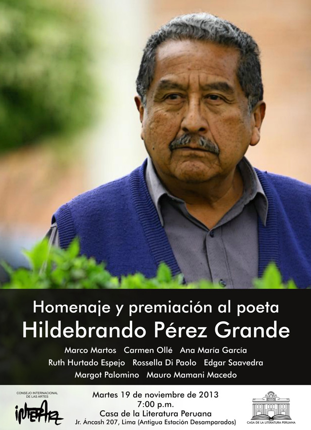 Poeta Hildebrando Pérez Grande recibe premio y homenaje por su